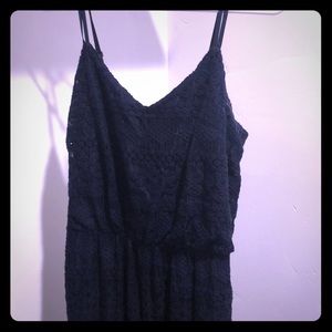 Navy lace overlay dress